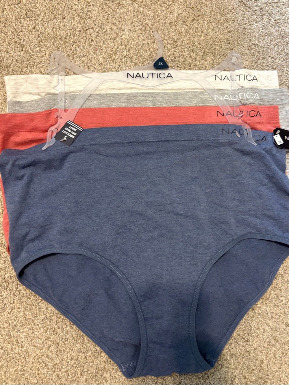 Nautica Intimates Panties Underwear Plus Size 3X pack of 4 pairs NEW stretchy